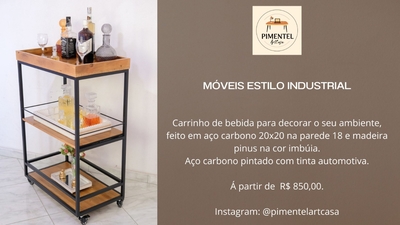 Carrinho de Bebida Estilo Industrial