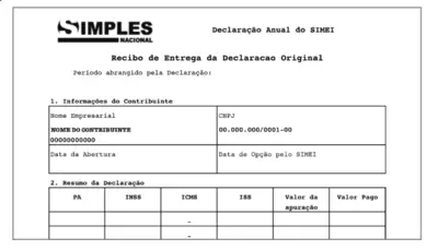 Declaração de faturamento MEI para banco